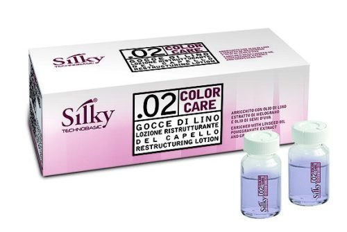 Silky Color Care Gocce Di Lino hajújraépítő ampulla festett hajra, 10x10 ml