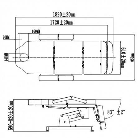 Elektromos kozmetikai kezelőágy AE402217