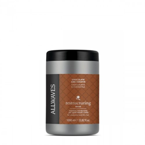 Allwaves Restructuring csokoládé keratin regeneráló hajpakolás roncsolt hajra, 1 l