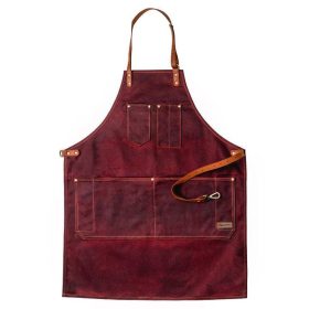 Dapper Dan Barber Apron Oxblood borbély munkakötény