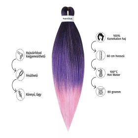 Afro szintetikus 100% kanekalon haj, 60 cm, 80 g, ombre 2