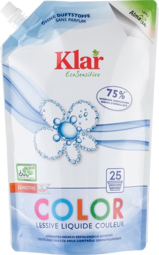 Klar Color szenzitív folyékony mosószer színes ruhákhoz 25 mosásra, 1500 ml