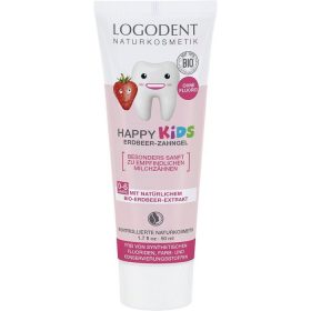   Logona Logodent Happy Kids fluoridmentes gyermek foggél bio eperkivonattal, 50  ml
