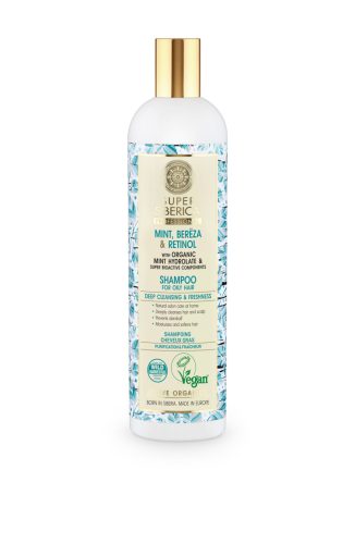 Natura Siberica mélytisztító frissítő sampon zsíros hajra, 400 ml