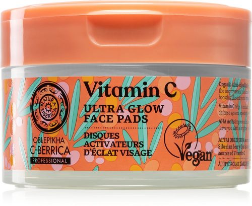 Natura Siberica Oblepikha C-Berrica Ragyogás arctisztító korongok C-vitaminnal, 20db