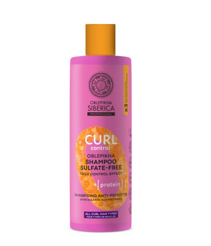 Natura Siberica Oblepikha Siberica szulfátmentes homoktövis sampon Göndör hajra hajra, 400 ml