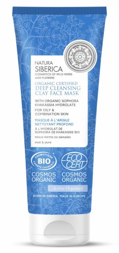 Natura Siberica mélytisztító agyagos bio arcmaszk zsíros és vegyes bőrre, 75 ml