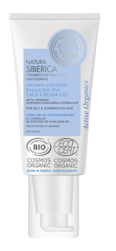 Natura Siberica kiegyensúlyozó bio nappali arckrém-gél zsíros és vegyes bőrre, 50 ml