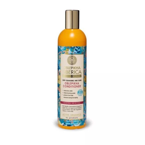 Natura Siberica ápoló homoktövis hajkondicionáló bio virágvízzel Normál hajra és Zsíros hajra hajra, 400 ml