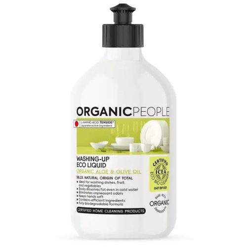 Organic People öko mosogatószer bio aloe verával és olivaolajjal, 500 ml