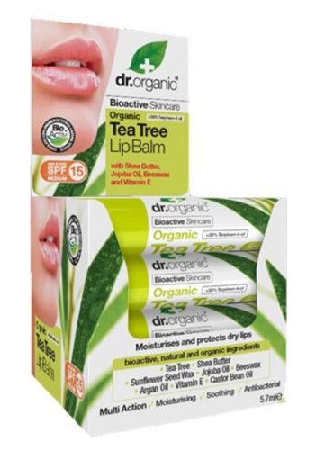 Dr Organic Bio Teafa ajakbalzsam, 5,7 ml