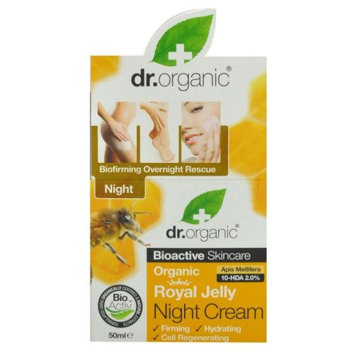Dr Organic Bio Méhpempő feszesítő, hidratáló, sejtregeneráló éjszakai krém, 50 ml