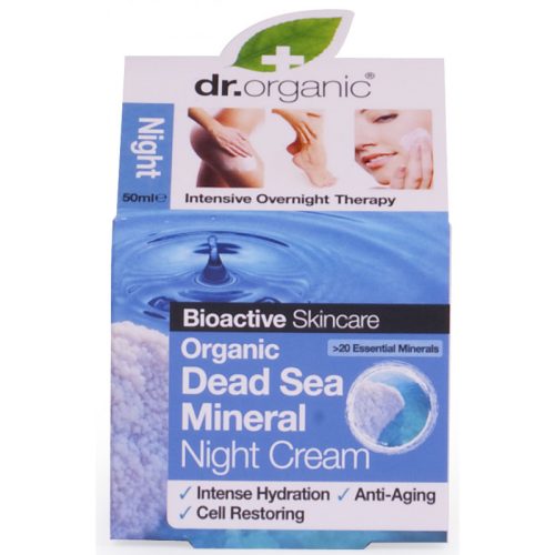 Dr Organic éjszakai tápláló, hidratáló arcápoló krém természetes Holt-tengeri ásványokkal, 50 ml