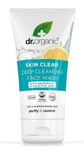 Dr Organic Skin Clear mélytisztító arclemosó 5 az 1-ben, 125 ml