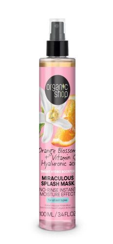 Organic Shop Miraculous Splash arcpakolás narancsvirággal C-vitaminnal és hialuronsavval, 100 ml