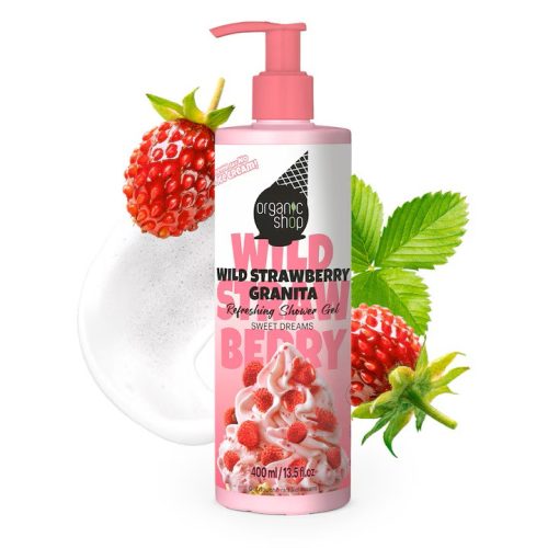 Organic Shop erdei szamócás Granita frissítő tusfürdő gél, 400 ml
