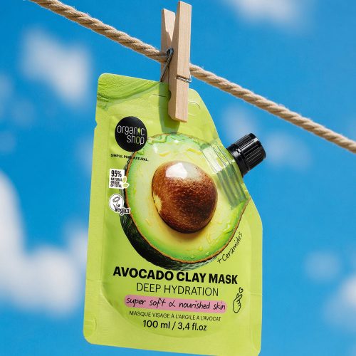 Organic Shop „Deep Hydration” avokádós agyagmaszk ceramidokkal, 100 ml