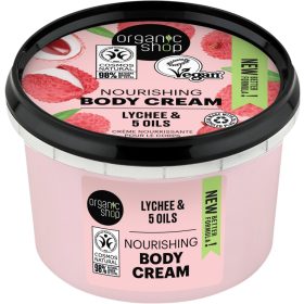   Organic Shop tápláló testápoló krém licsivel és 5 olajjal, 250 ml