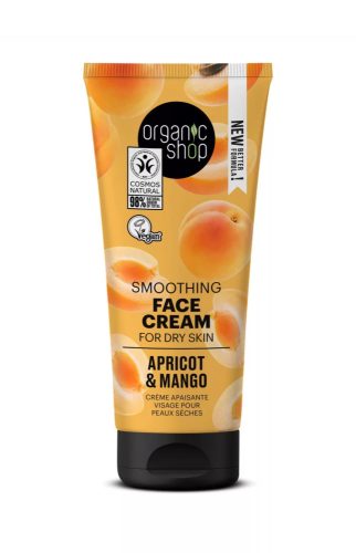 Organic Shop kisimító arckrém sárgabarackkal és mangóval, 50 ml