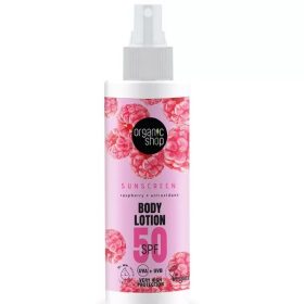   Organic Shop fényvédő testápoló málnával SPF50, 150 ml