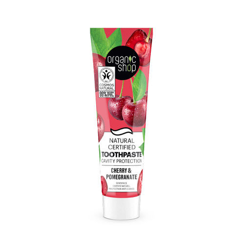 Organic Shop minősített szuvasodás elleni fogkrém cseresznyével és gránátalmával, 100 g