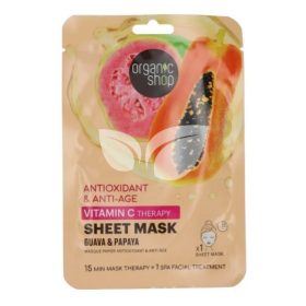   Organic Shop Antioxidáns és anti-aging  fátyolmaszk guavával és papayával, 25g