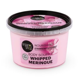   Organic Shop Strawberry Meringue habcsók tápláló testszuflé eperrel és kókusszal, 250 ml