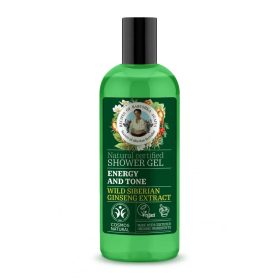   Babushka Agafia hidratáló és frissítő tusfürdő gél 5 mezei gyógynövénnyel, 260 ml