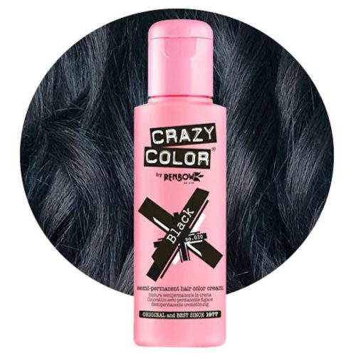 Crazy Color hajszínező krém Black 030, 100 ml