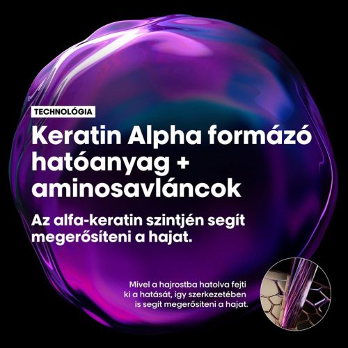 Loreal Serie Expert Keratin Alpha Sleek szulfátmentes simitó sampon, 500 ml