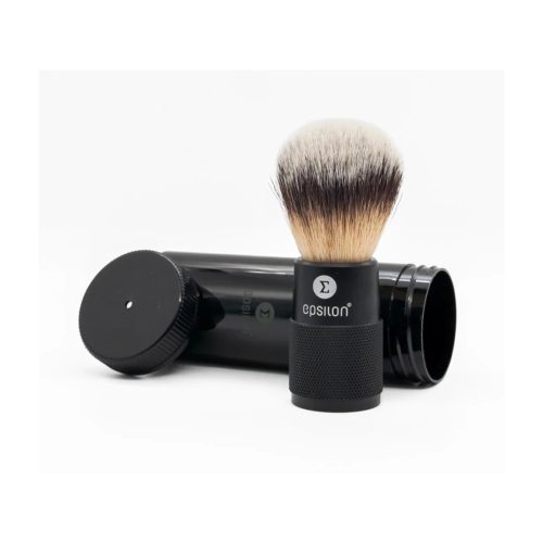 Epsilon Synthetic Shaving Brush Metallic Black Handle 48/24 mm borotvapamacs