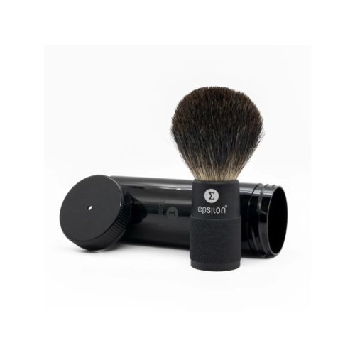 Epsilon Black Badger Shaving Brush Metallic Black Handle 52/22mm borotvapamacs