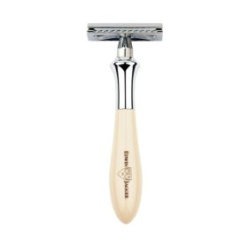   Edwin Jagger Closed Comb Chatsworth Plaza Safety Razor (DE) Ivory/Chrome IVPSR