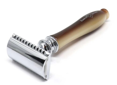Edwin Jagger Closed Comb Chatsworth Horn Safety Razor (DE) Horn/Chrome LHCSR