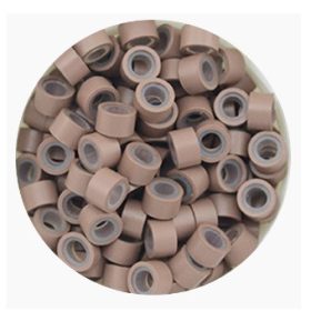   Szilikonos mikrogyűrű hajhosszabbításhoz 4,5 mm világosbarna, 100 db