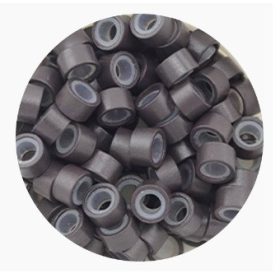   Szilikonos mikrogyűrű hajhosszabbításhoz 5 mm sötétbarna, 200 db