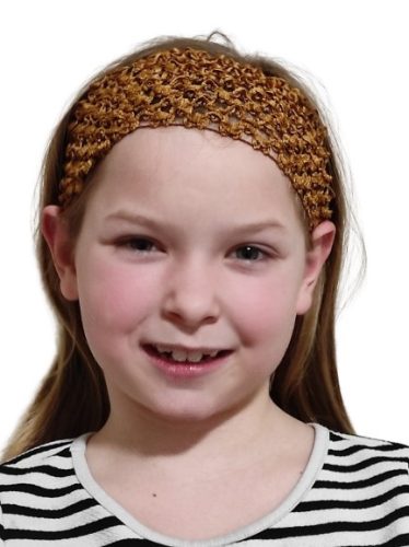 Hair Power rizsmintás gumírozott fejpánt, barna