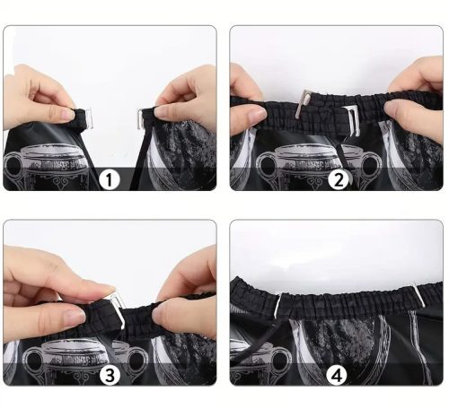 Hair Power fekete mintás beakasztós beterítőkendő