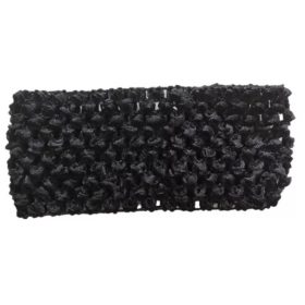 Hair Power rizsmintás gumírozott fejpánt, fekete