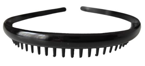 Hair Power fényes fekete fésűs hajpánt HP652