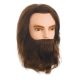 Hair Tools Karl férfi szakállas babafej humán hajjal, 25 cm
