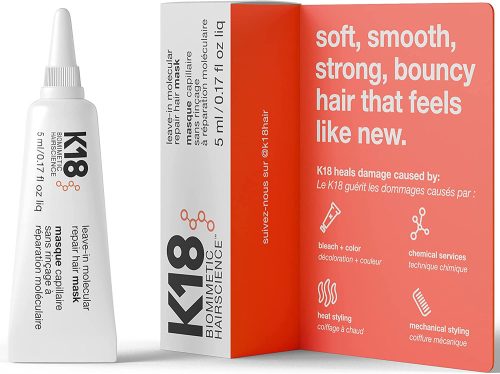 K18 Biomimetic Hairscience Leave-in Molecular Repair hajmegújító maszk, 5 ml