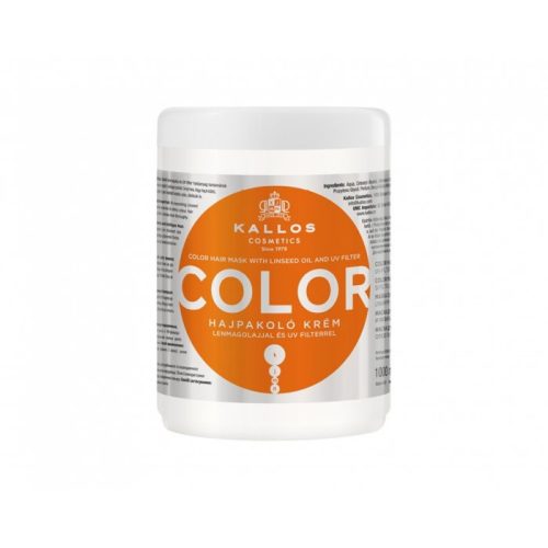 Kallos Color hajpakolás lenmagolajjal és UV filterrel festett, töredezett hajra, 1 l