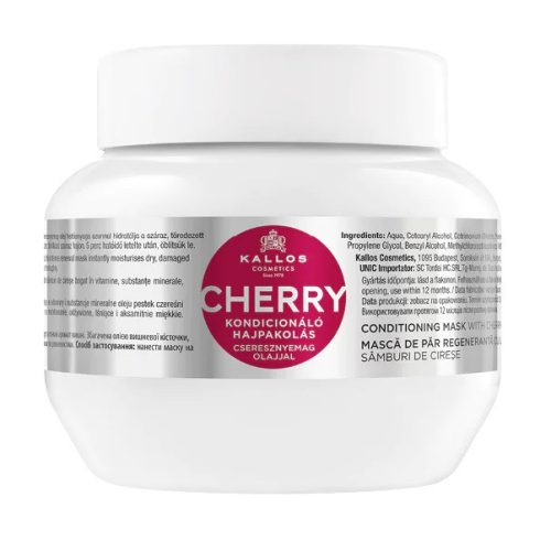 Kallos Cherry hajpakolás cseresznyemag olajjal, 275 ml