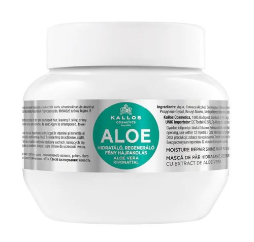 Kallos Aloe Vera hidratáló, regeneráló fény hajpakolás, 275 ml