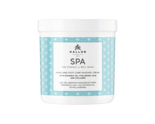Kallos Spa kéz- és lábápoló masszázskrém kókuszolajjal, hialuronsavval és kollagénnel, 500 ml