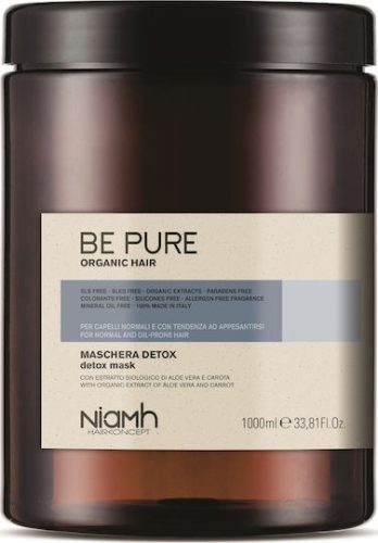 Niamh Be Pure Detox hajpakolás zsíros hajra, 1000 ml