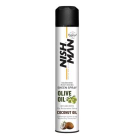   Nish Man Olive Oil Coconut Oil tápláló hajfény spray, 400 ml