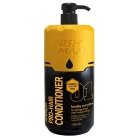   Nish Man Pro-Hair Keratin Complex hidratáló balzsam Sérült hajra hajra,  1250 ml