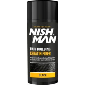   Nish Man Keratin Fiber hajdúsító és színező, fekete, 20g
